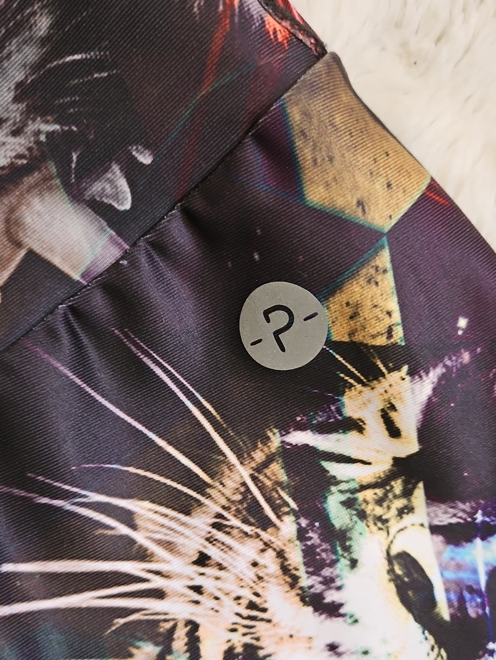 PROTOKOLO Athletic wear Leggings Multicolor Abstract Animal Print Size S/M - Picture 4 of 9